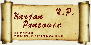 Marjan Pantović vizit kartica